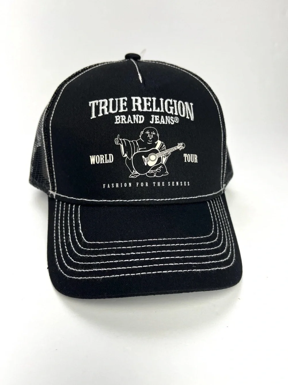 True Religion Trucker Hat Mesh Buddha Logo Snapback One Size -New Without Tag
